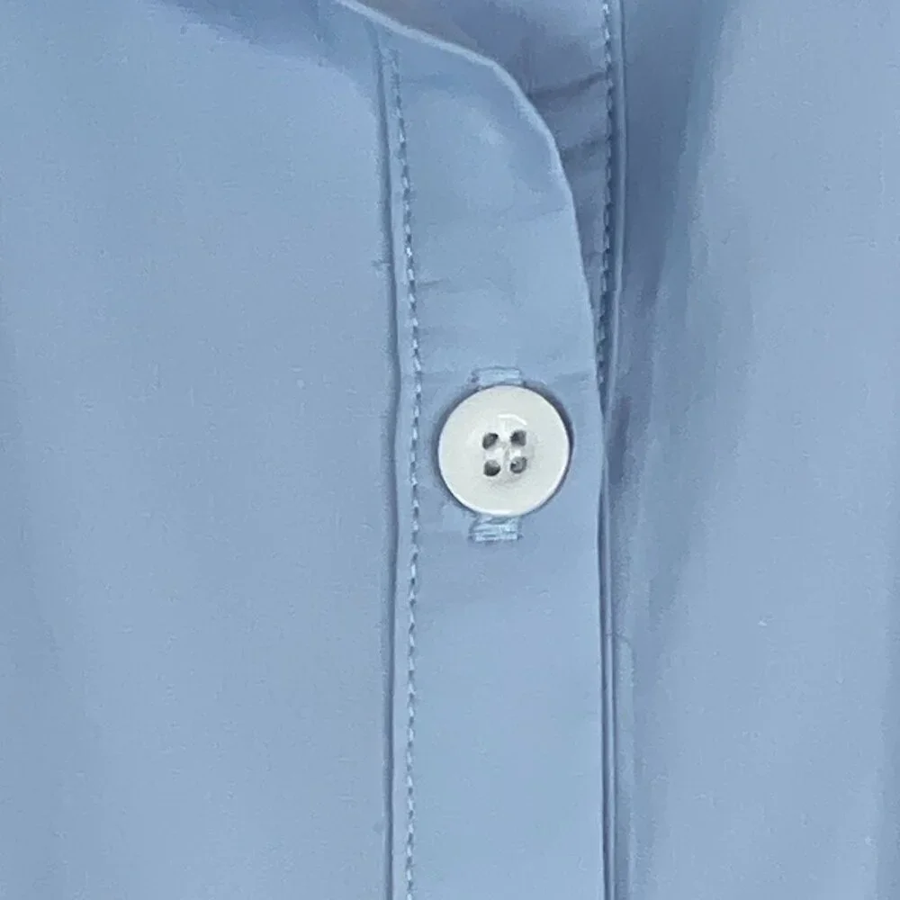 Boutique Button Up Dress Girls 6 Baby Blue Long Sleeve Preppy Layering Old Money